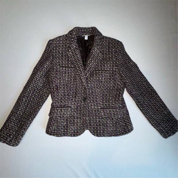 Charter Club Blazer Jacket Womens Size 8 Tweed Quite Luxury Dark Academia Lined - Picture 5 of 12